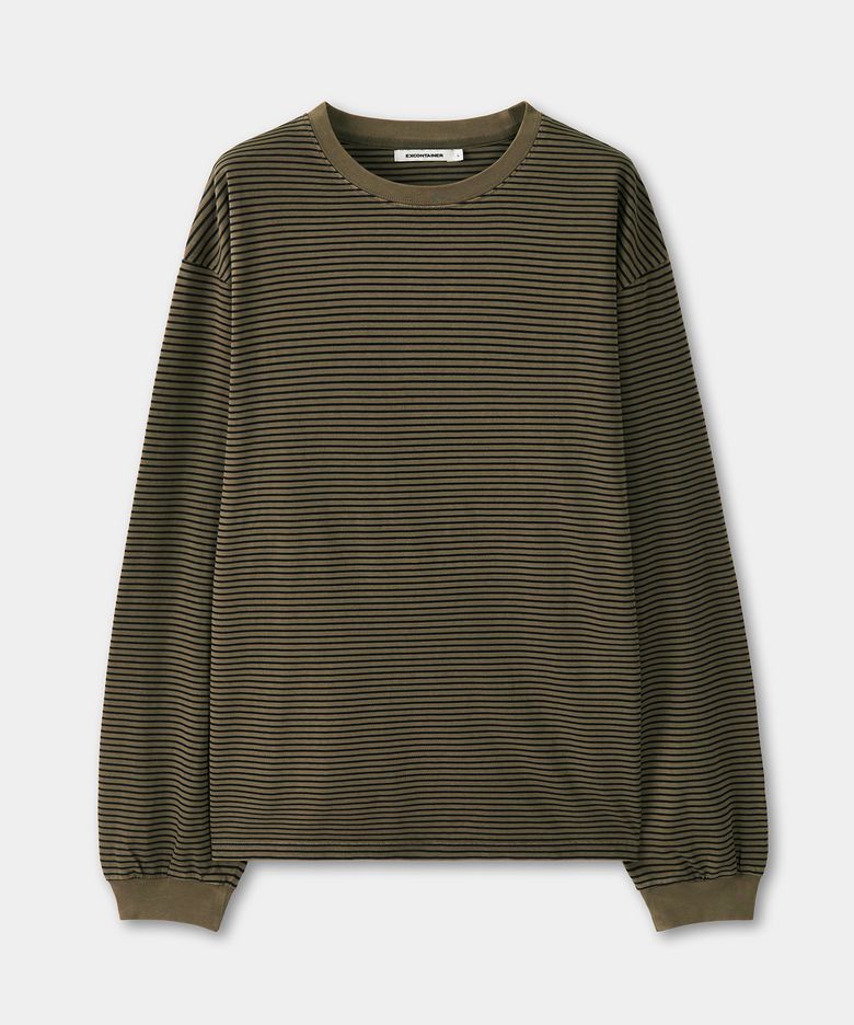 빈티지 피그먼트 스트라이프 롱 슬리브 (DEEP BEIGE)