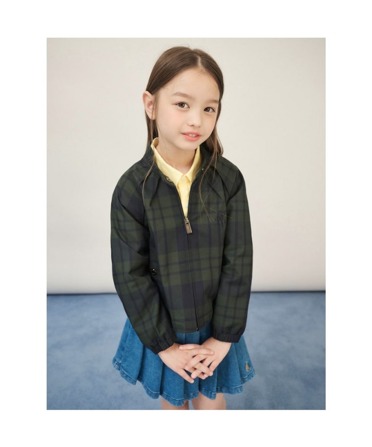 빈폴 키즈(BEANPOLE KIDS) [Reedition] 프리미엄 체크 바람막이 점퍼  그린 (BI5839G01M) (BI5839G01M)