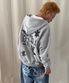 PRAY APPLIQUE ZIP UP HOODIE GREY(MG2FFMM495A)