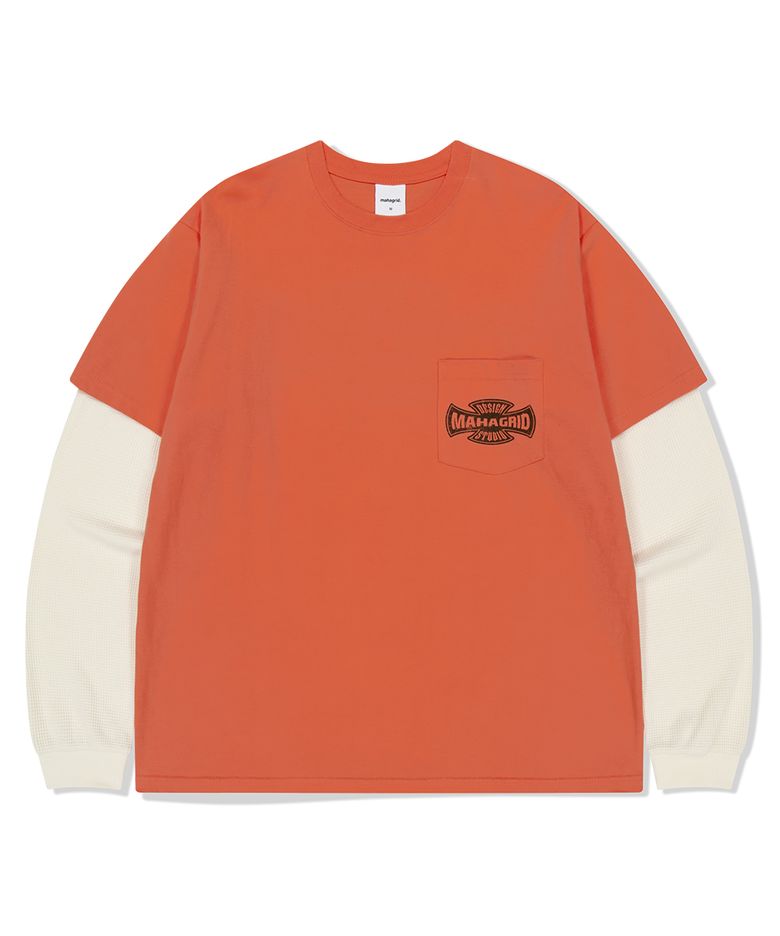 CROSS LOGO THERMAL LS TEE ORANGE(MG2FFMT571A)