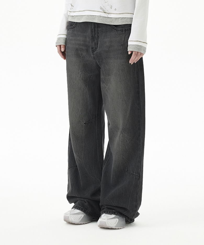 WASHED DART DENIM PANT BLACK(MG2FFFD115A)