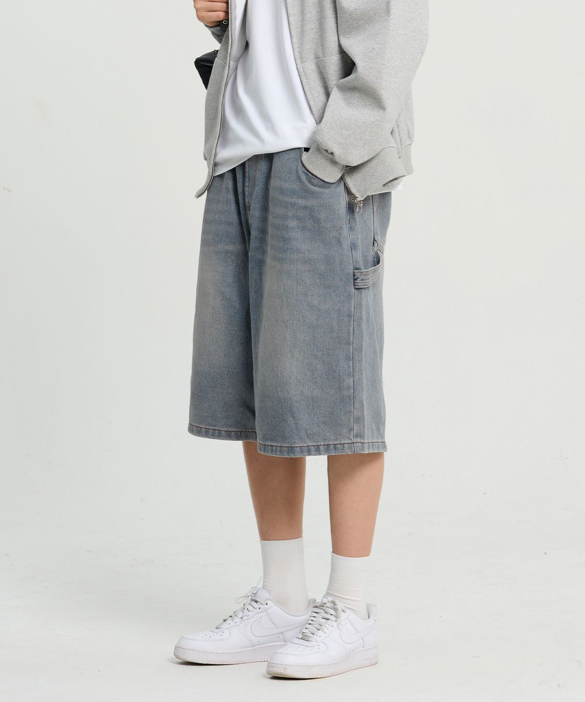 크레드먼스(CREEDMENS) 루틴 카펜더 데님 버뮤다 팬츠 (Blue)