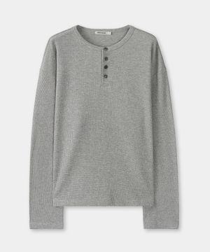 헨리넥 와플 롱 슬리브 (GREY)