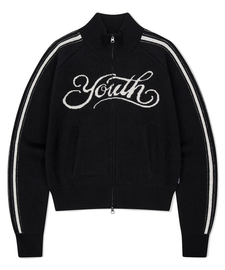 YOUTH ZIP UP CARDIGAN BLACK(MG2FFFK682A)