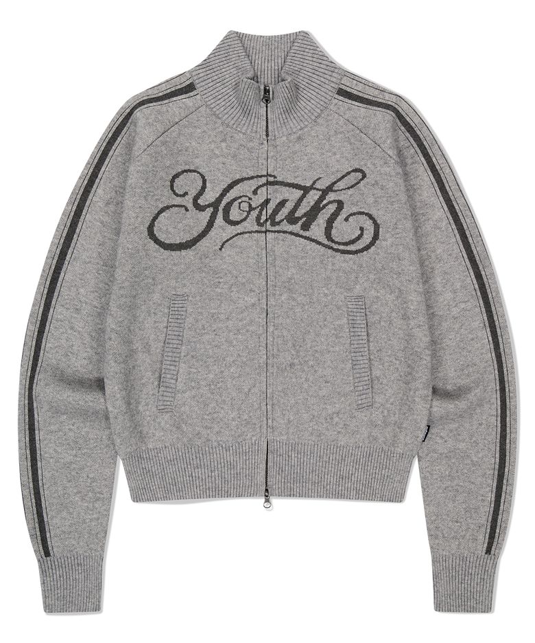 YOUTH ZIP UP CARDIGAN GREY(MG2FFFK682A)