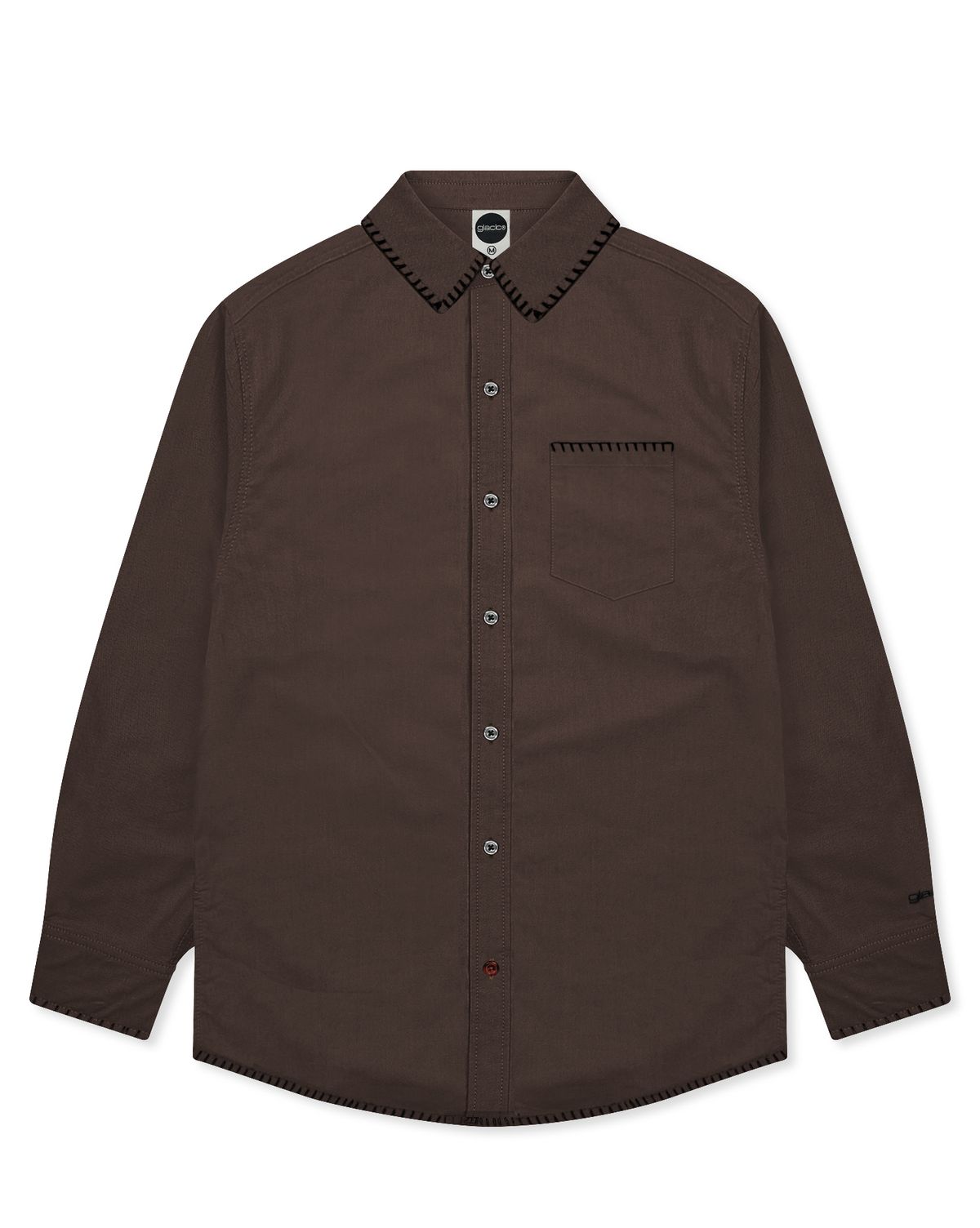 글랙(GLACK) GS010 엣지 스티치드 시티보이 셔츠 (BROWN)