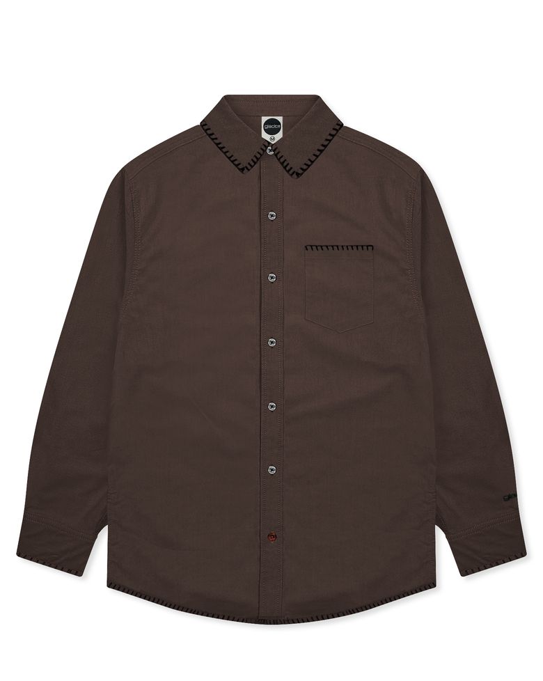 GS010 엣지 스티치드 시티보이 셔츠 (BROWN)
