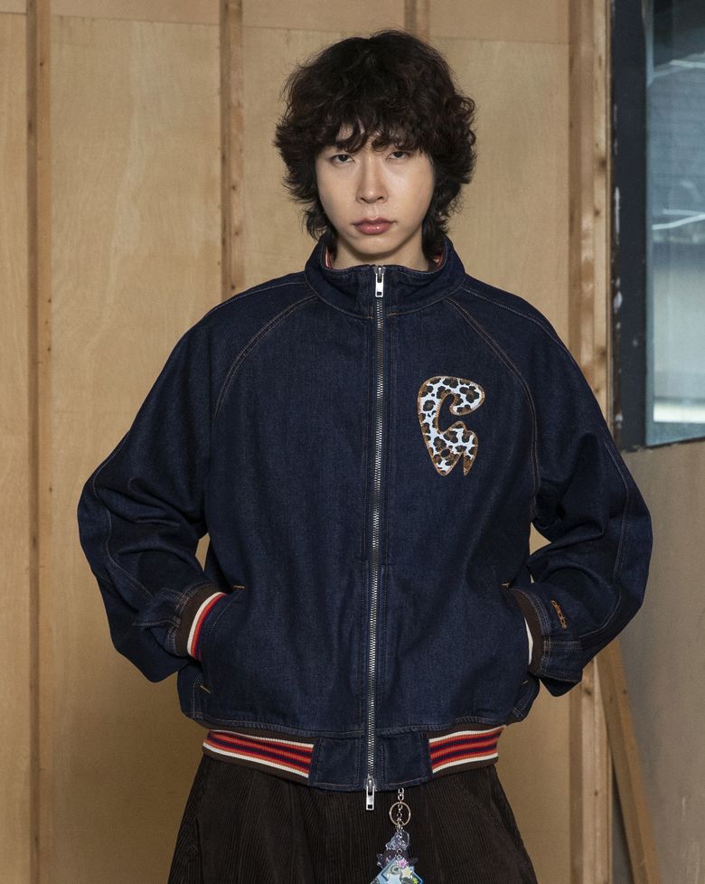 GJ105 컬러립 데님 블루종 자켓 (INDIGO)