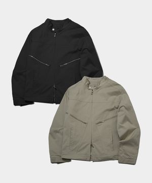넥라인 스냅 버튼 베이직핏 디테일 투웨이 코튼 자켓 _2COLOR