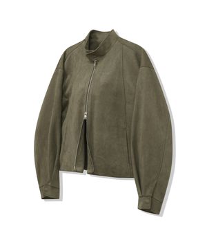 86-IRO332 레이싱 바이커 스웨이드 자켓 카키