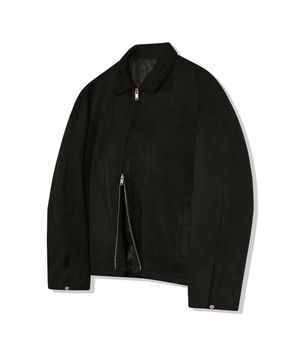 86-IRO346 볼드 라인 스티치 스웨이드 자켓 블랙