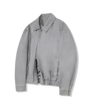 86-IRO348 포켓 레이어드 스웨이드 자켓 그레이