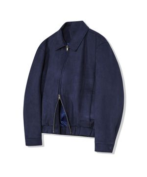 86-IRO348 포켓 레이어드 스웨이드 자켓 네이비