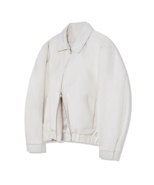 86-IRO348 포켓 레이어드 스웨이드 자켓 아이보리