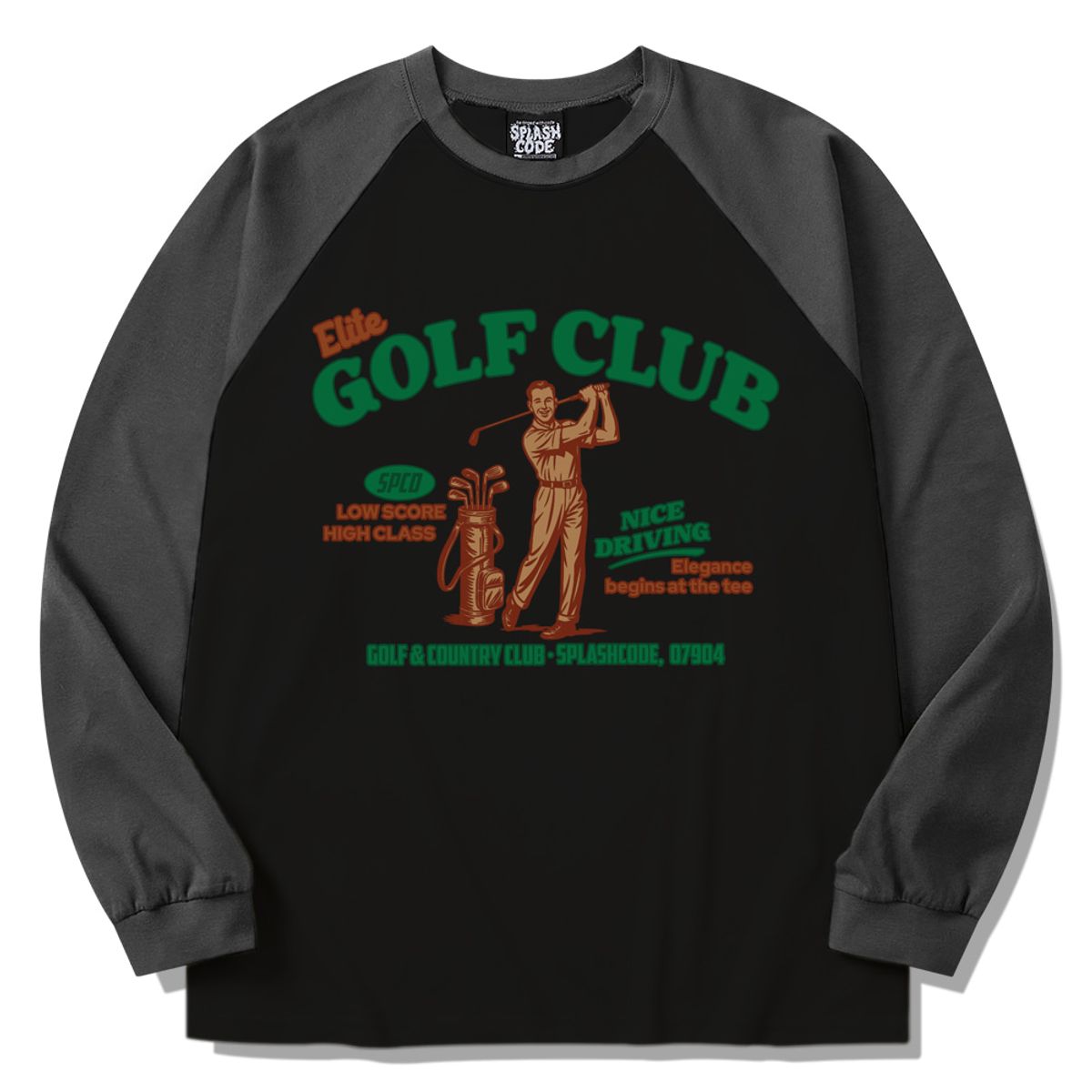 스플래시코드(SPLASHCODE) 래글런 롱슬리브 블랙 - 엘리트 골프 클럽(Elite Golf Club)
