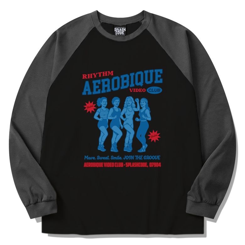 래글런 롱슬리브 블랙 - 에어로빅 비디오 클럽(Aerobique Video Club)