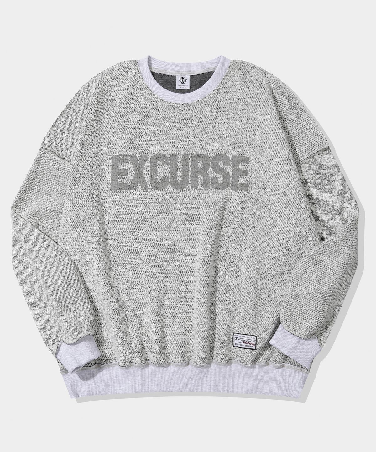 익스커스(EXCURSE) 라이닝 오버핏 스웨트셔츠 라이트그레이(그레이)