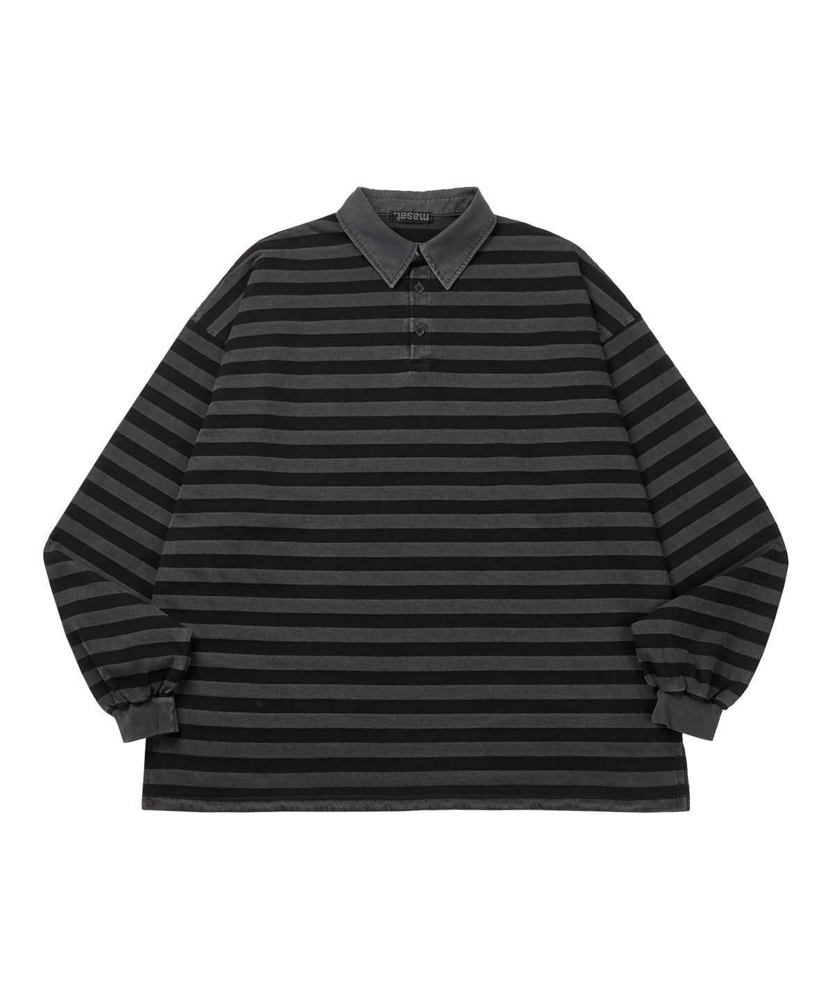 마사트(MASAT) P. Vintage Stripe Rugby Shirt _ Dark Gray