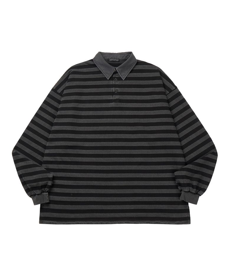 P. Vintage Stripe Rugby Shirt _ Dark Gray