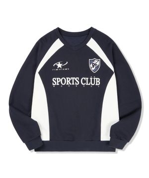 워크아웃 유니폼 배색 스웨트셔츠 [네이비]