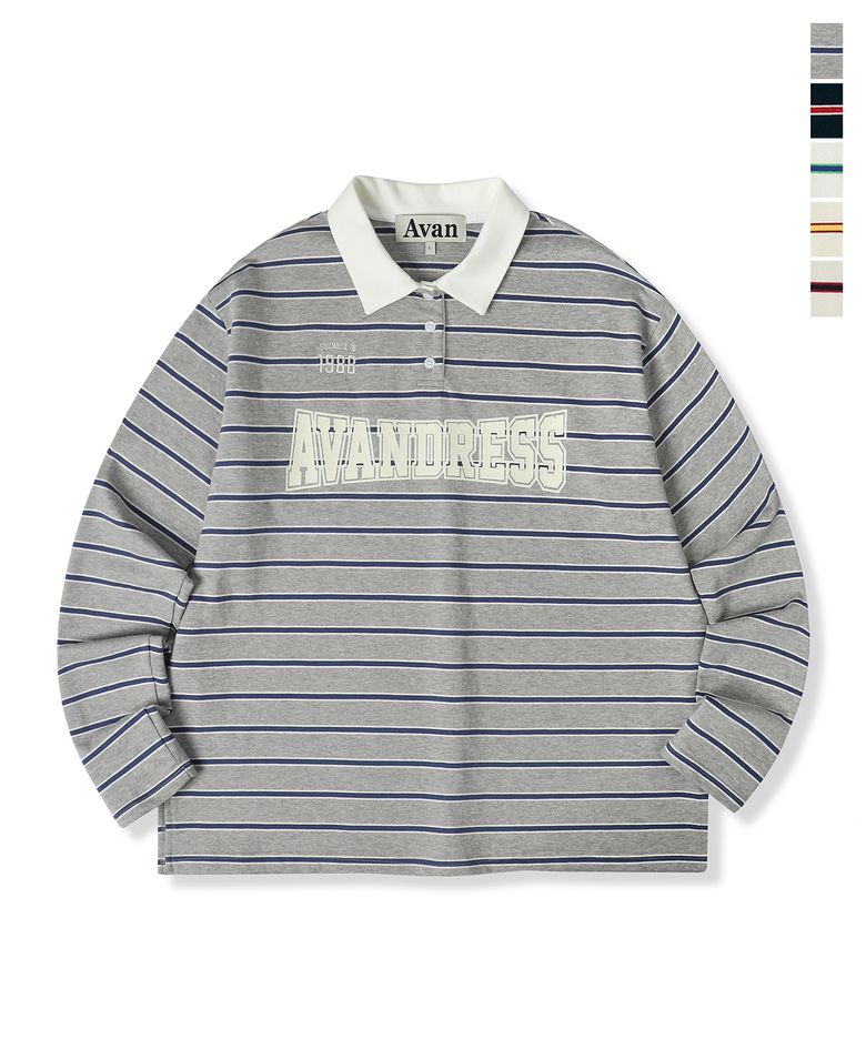 Texture Block Rugby T-shirt_5Colors
