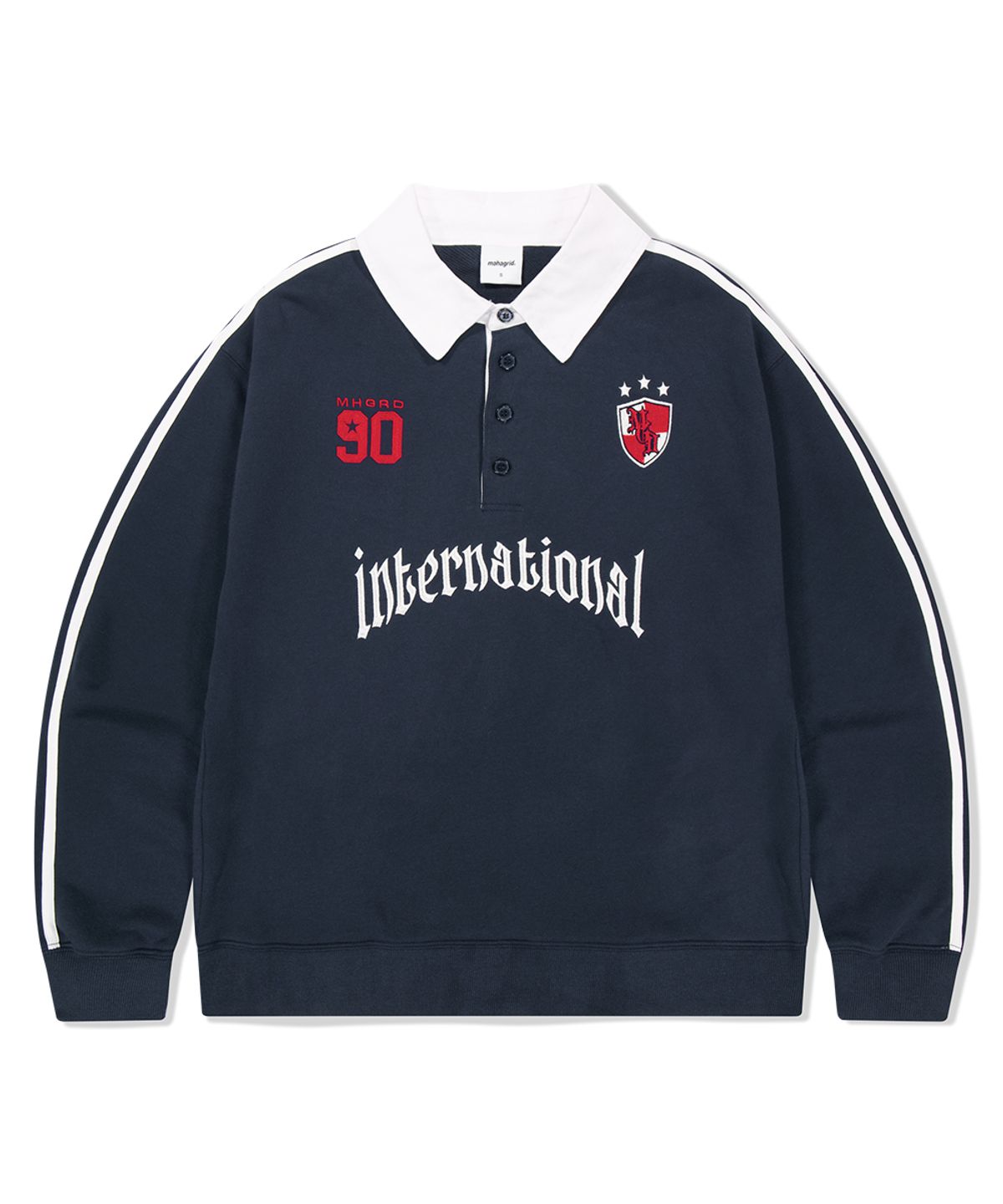 마하그리드(MAHAGRID) TRACK COLLAR SWEATSHIRT NAVY(MG2FFMM471A)