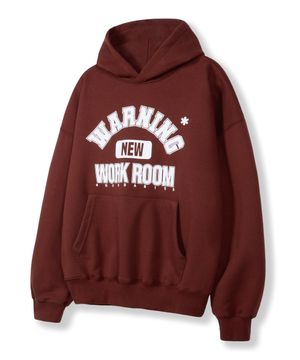 워크룸 오버핏 후드티셔츠 [버건디]