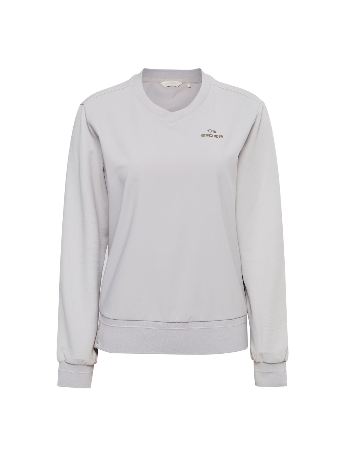 아이더(EIDER) WEATHER FLEX (웨더 플렉스) 여성 하이브리드 V넥 티셔츠_Grayish BEIGE