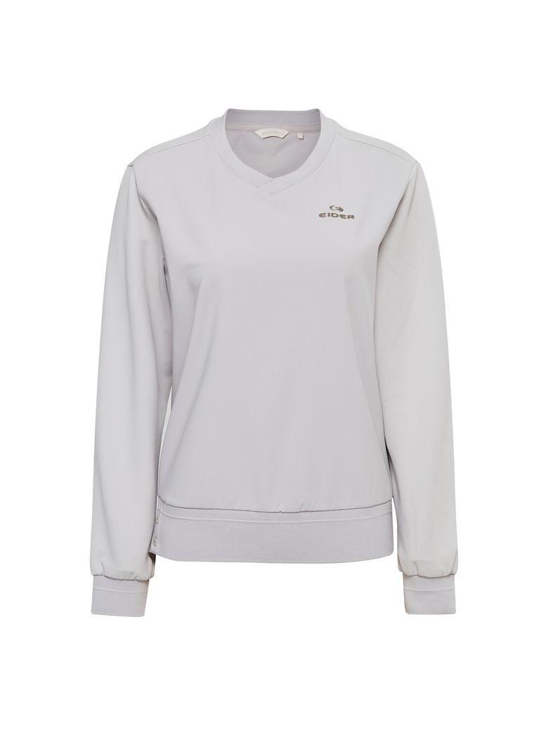 WEATHER FLEX (웨더 플렉스) 여성 하이브리드 V넥 티셔츠_Grayish BEIGE