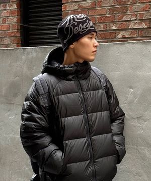 INK LOGO KNIT BEANIE BLACK(MG2FFMAB35A)