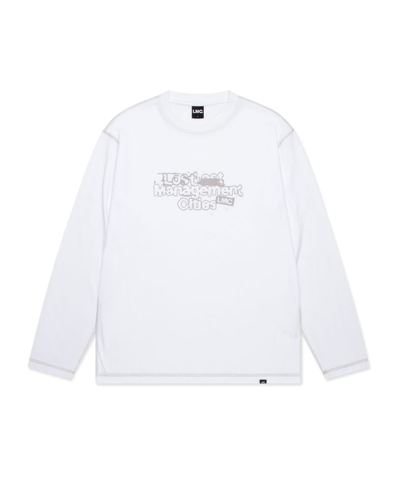 DESTROYED STAMP LONG SLV TEE white