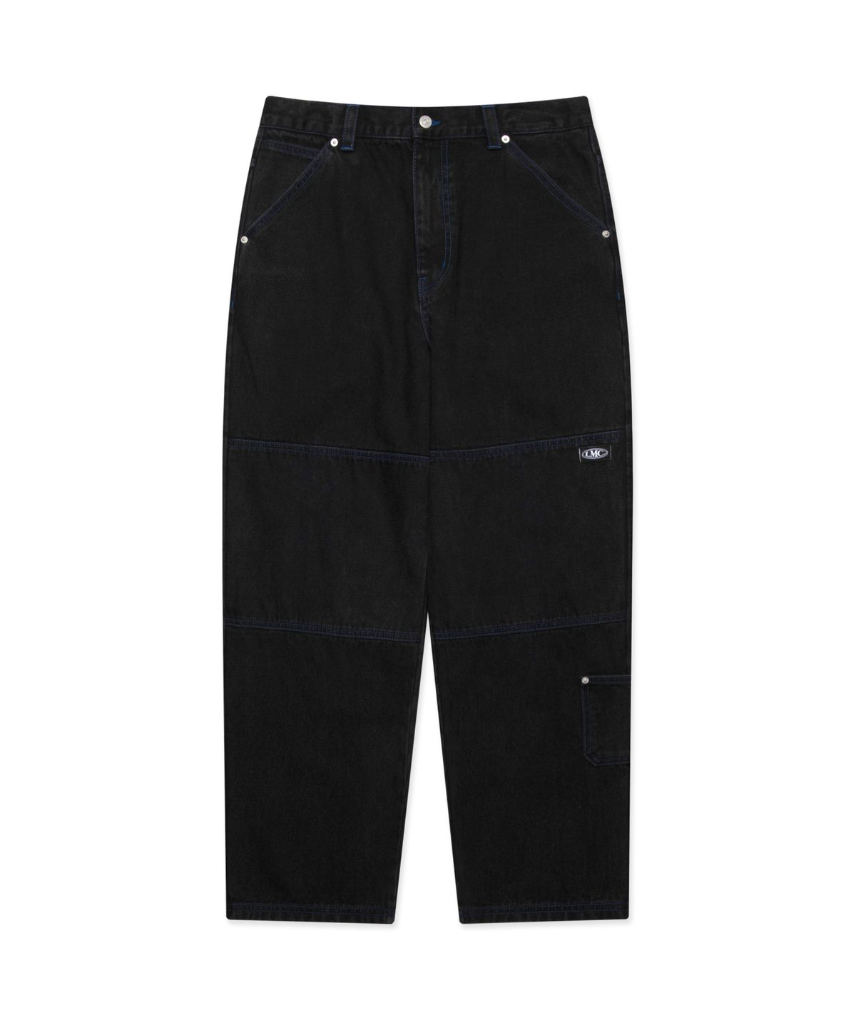 엘엠씨(LMC) CNTRST ST DOUBLE KNEE DENIM PANTS black