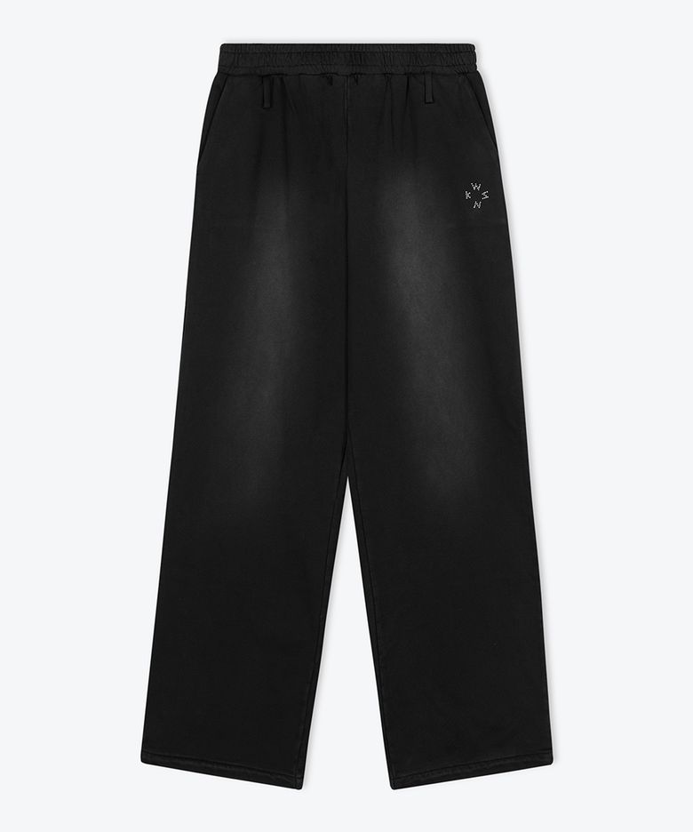 [UNISEX] WASHED LOOSE SWEAT PANTS (BLACK)