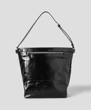 라인 소프트 숄더백 - 블랙