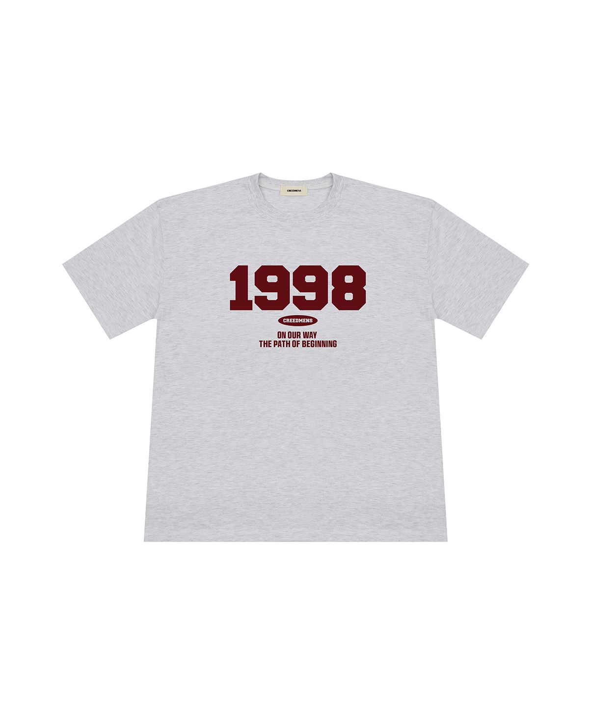크레드먼스(CREEDMENS) 1998 로고 오버핏 반팔티 (White Melage)