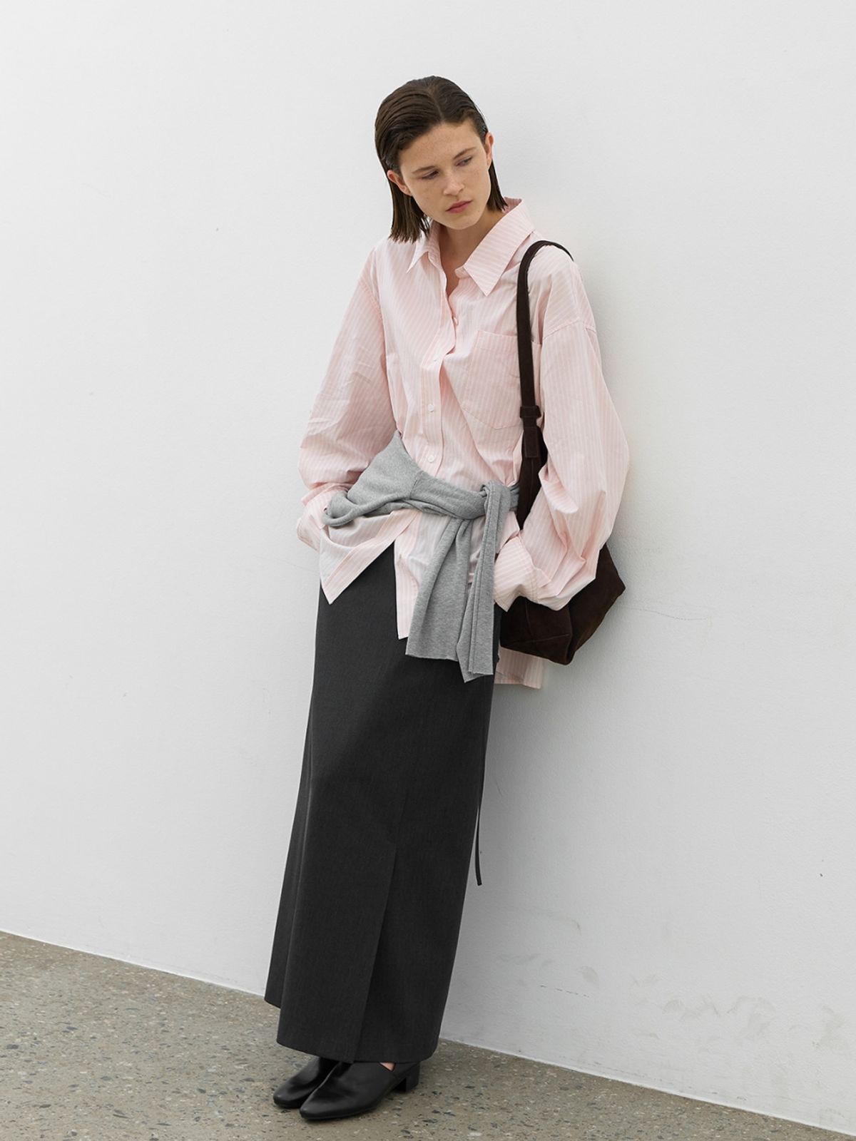 아틀리에 나인(ATELIER NAIN) ESSENTIAL SINGLE STRIPE RELAXED SHIR(BL-4383)