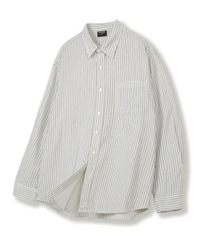오버핏 빈티지 스트라이프 셔츠 [화이트]