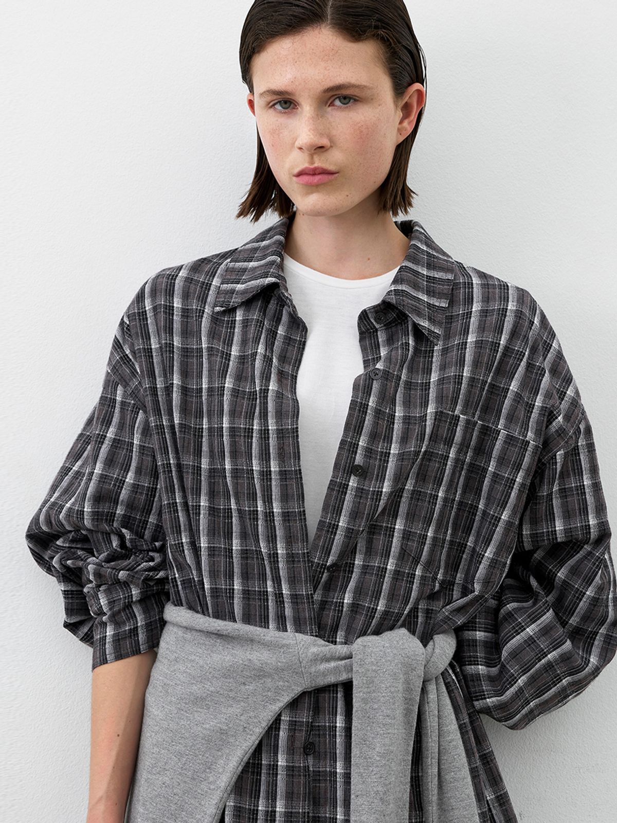 아틀리에 나인(ATELIER NAIN) ESSENTIAL WASHING CHECK RELAXED SHIRT(BL-4368)