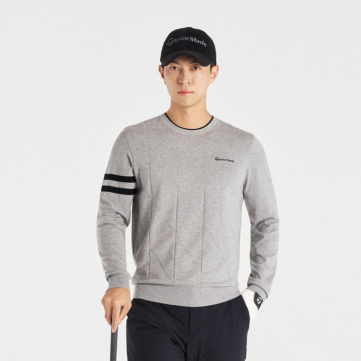 테일러메이드 어패럴(TAYLORMADE APPAREL) 남성 조직감 라운드 니트 TSO-32HG25-193