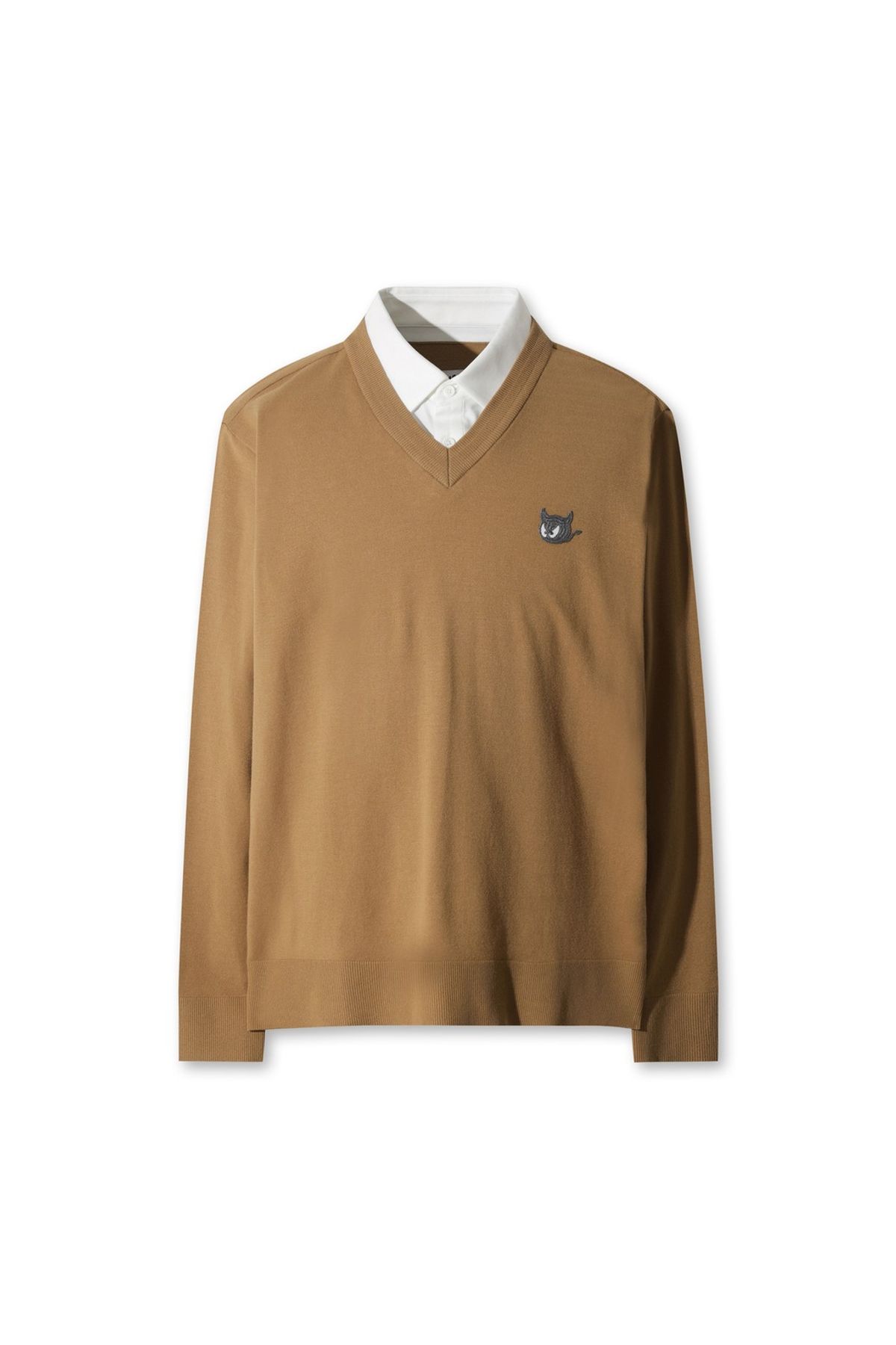 왁(WAAC) Men Fake Layer V-neck Sweater WMWAA25605BEX