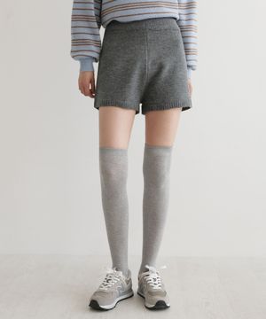 밴딩 실버 펜던트 니트 하프 팬츠 2Color