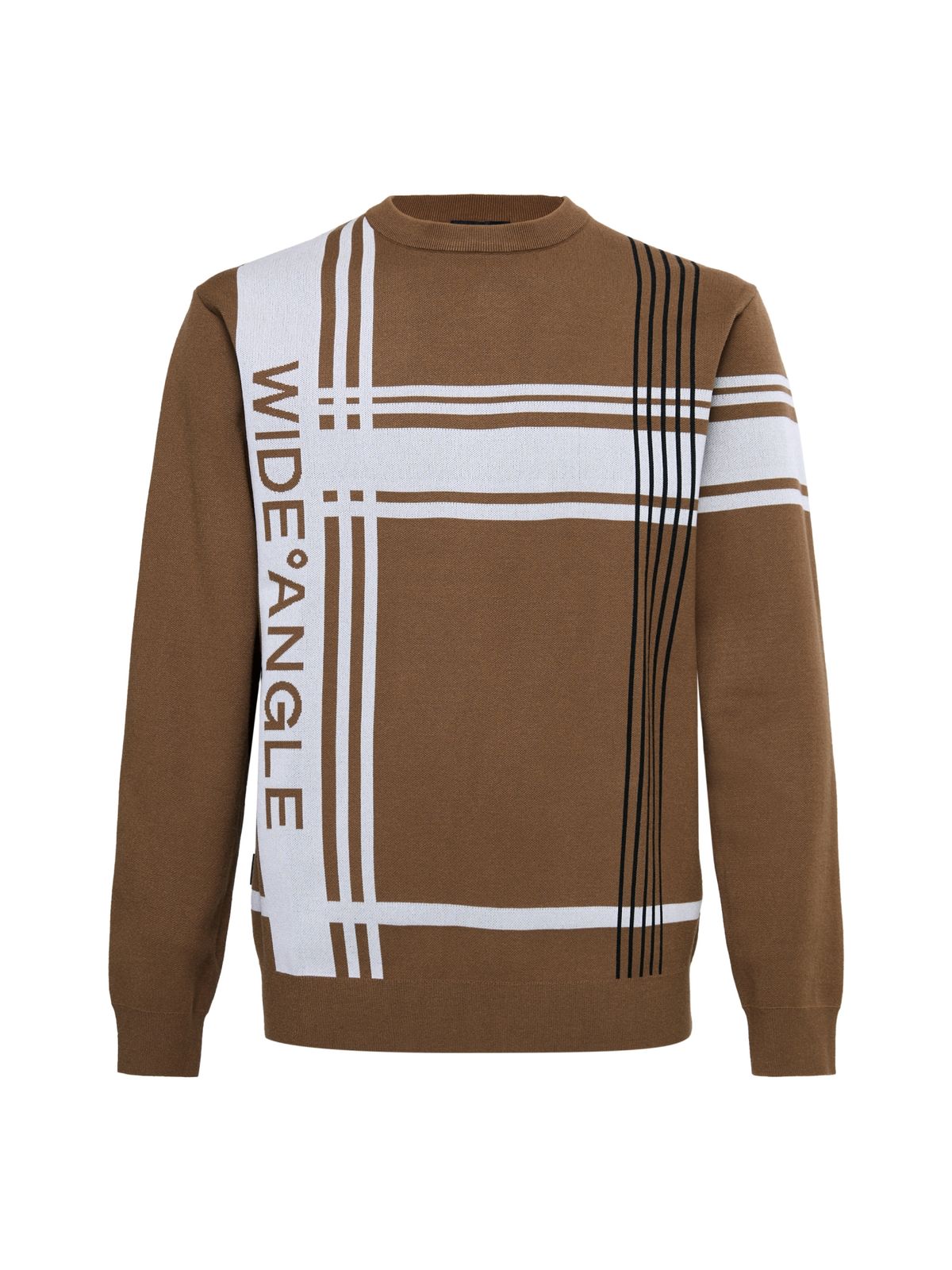 와이드앵글(WIDEANGLE) CO 빅패턴 포인트 라운드 스웨터 M_Light Brown