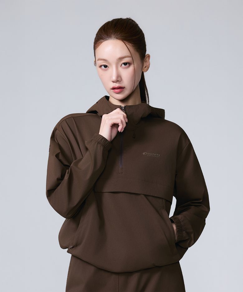 여성 내추럴 우븐 아노락 (SET-UP) (Brown)