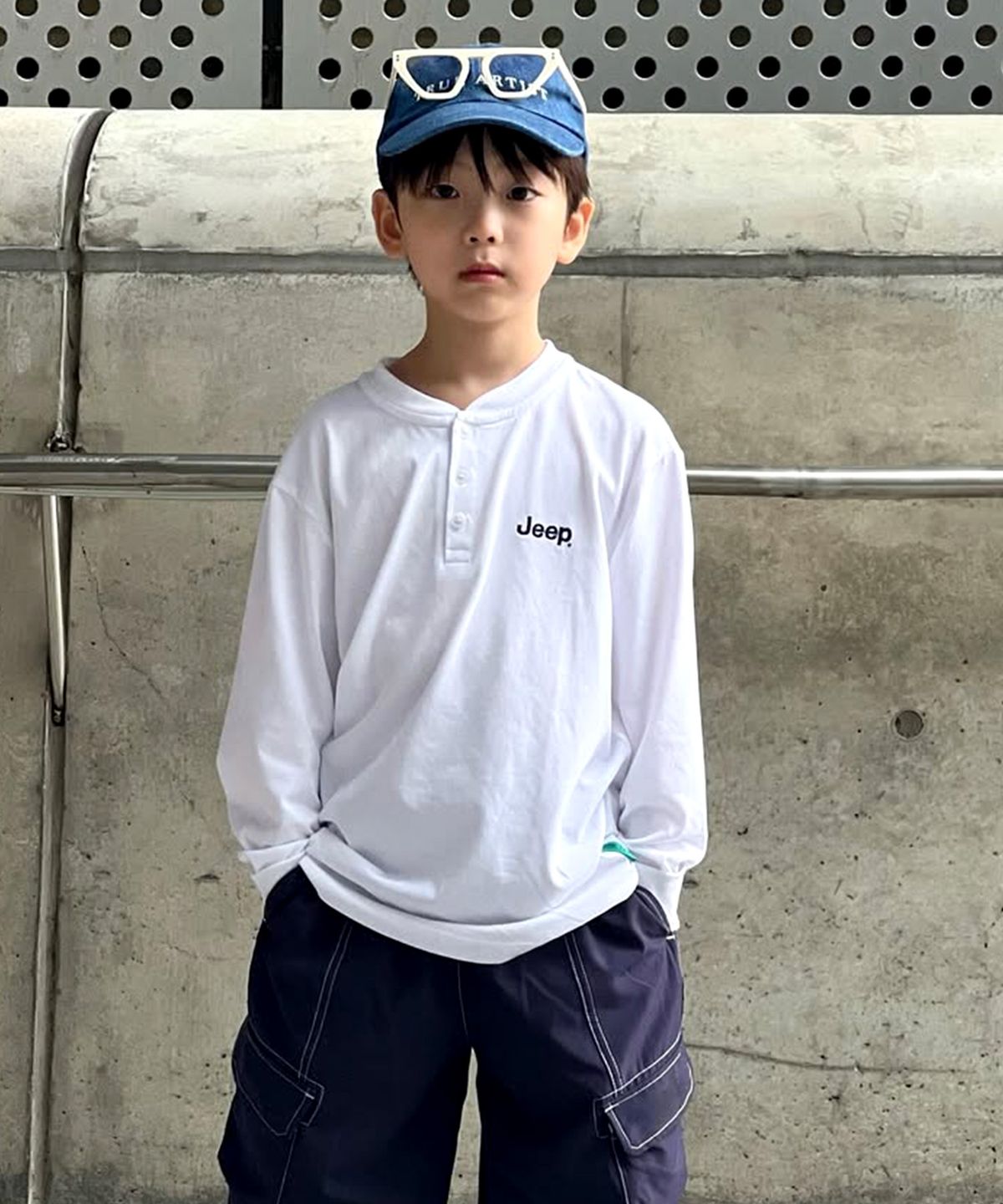 지프키즈(JEEPKIDS) 그린라벨 헨리넥 긴팔티(KQ5TSU011WH)