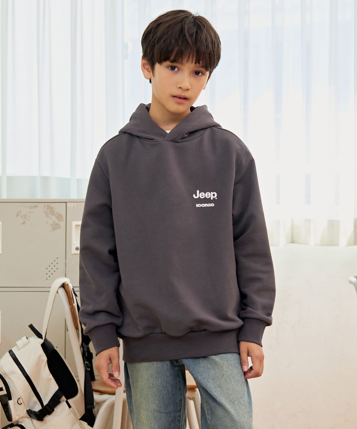 지프키즈(JEEPKIDS) 그린라벨 아이코닉 후드티(KQ5THU006DG)