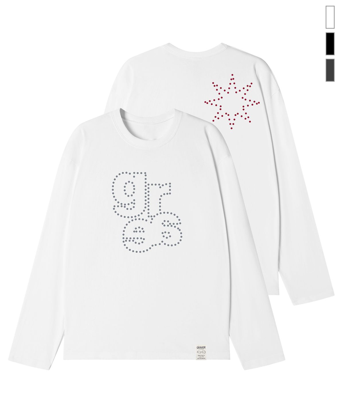 그레이버(GRAVER) [UNISEX]GRAE DOT 롱슬리브 티셔츠_3color