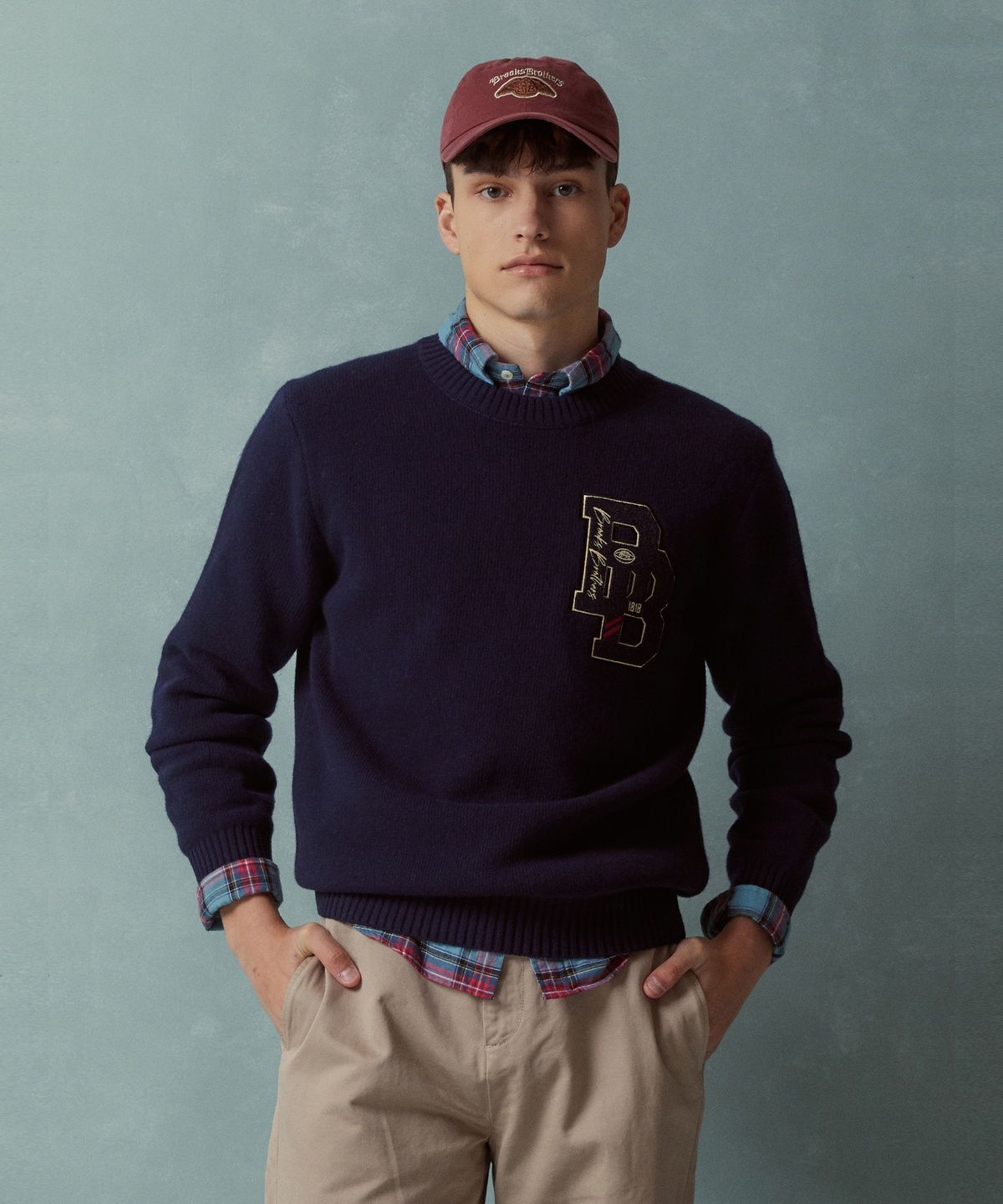 브룩스 브라더스(BROOKS BROTHERS) [Heritage] 아트웍 스웨터 (네이비) (BBWRMHF407)
