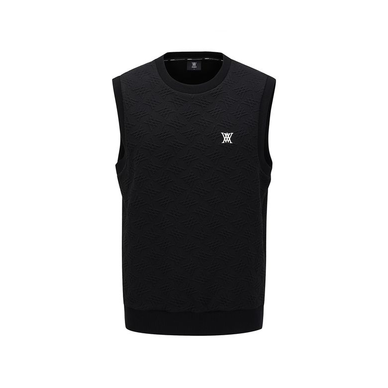 MEN FA LOGO PATTERN JERSEY VEST_BK