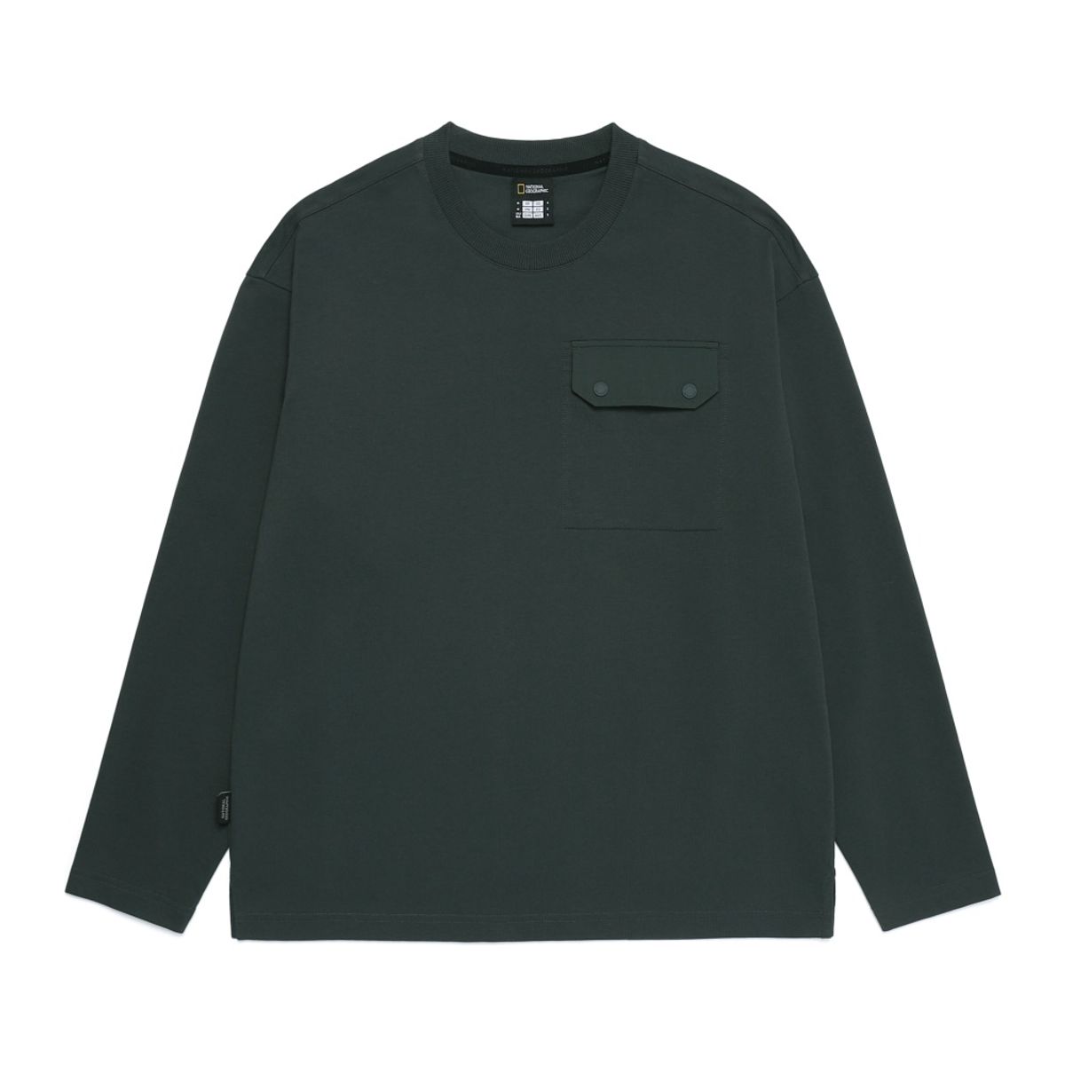 내셔널지오그래픽(NATIONALGEOGRAPHIC) N253UTS020 가슴 포켓 긴팔 티셔츠 WOOD GREY