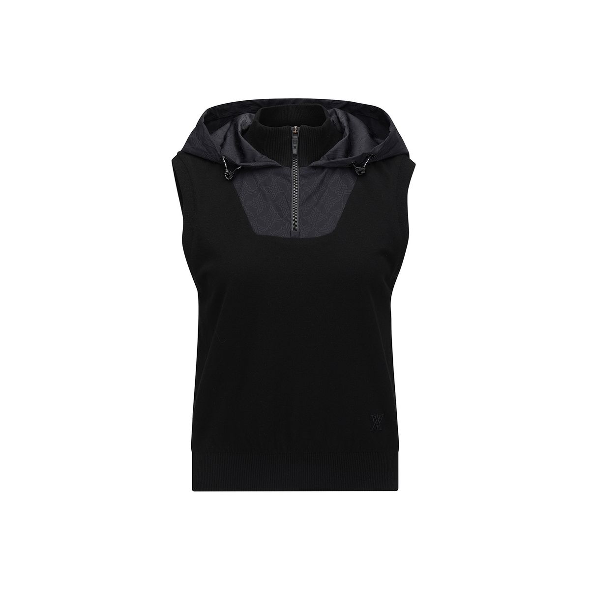 어뉴골프(ANEW GOLF) WOMEN FA HOODED KNIT VEST_BK